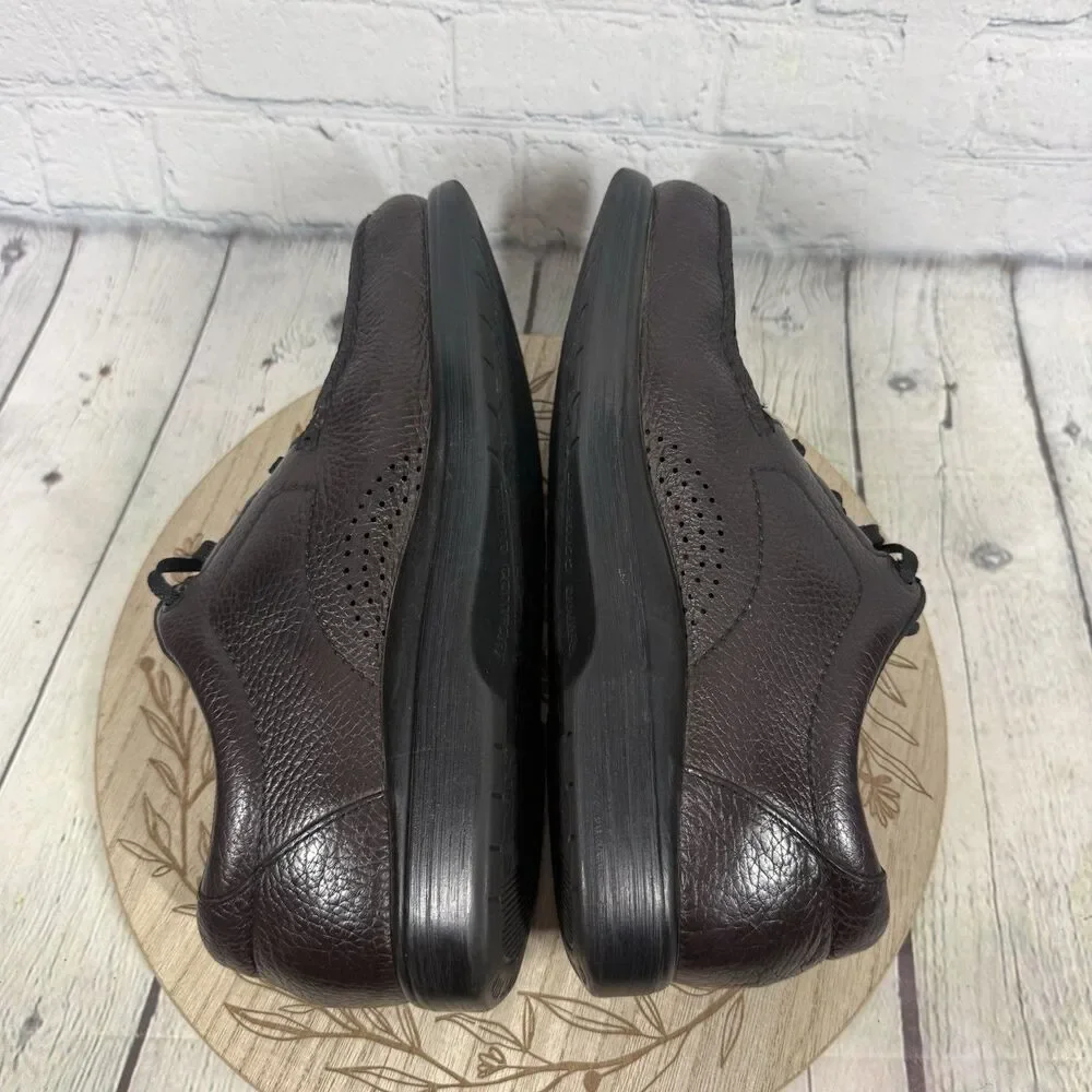 SAS Bout Time Men’s 8.5 W Brown Leather Lace Up Loafer Moc Toe Comfort Shoes